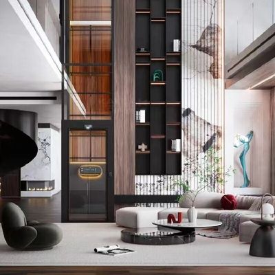 1-2 Orang Penggerak Sekrup Lift Indoor Penggerak Sekrup Home Lift