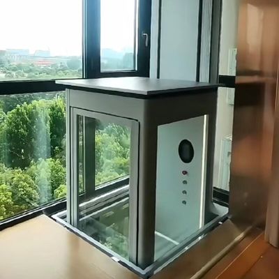 Lantai Marmer Lift Rumah Hidraulik Panel LED Kompakt Lift Rumah