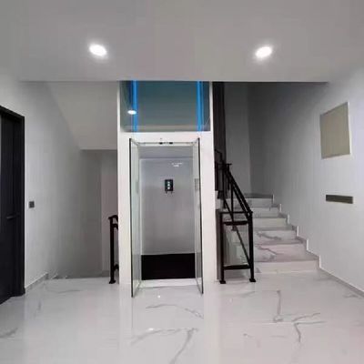 14.5 M Ss Kabin Lift Dengan Pintu Otomatis Untuk 5 Stop Lift Rumah Tanpa Lubang