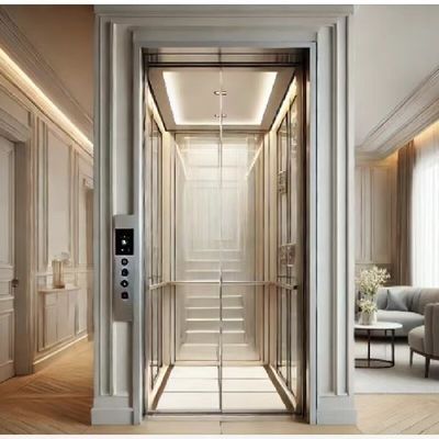 Mikroprosesor Hydraulic Home Elevator Aluminium Alloy Rumah Tangga Hydraulic Lift