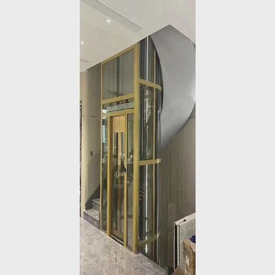 Elegan Semicircular Rumah Lift Gearless Traction Lift