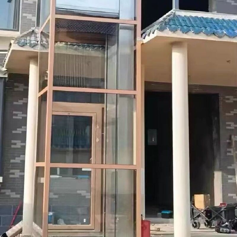 304 Stainless-Steel Cabin Hydraulic Home Elevator 5 Lantai, Desain Tanpa Lubang