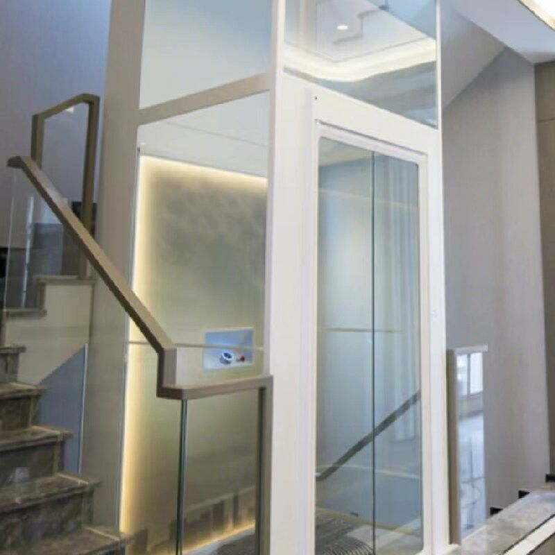 Elevator Kabin Alloy Aluminium Single Phase Dengan Silinder Besar Panjang 2,9 Meter Dan Pintu Otomatis