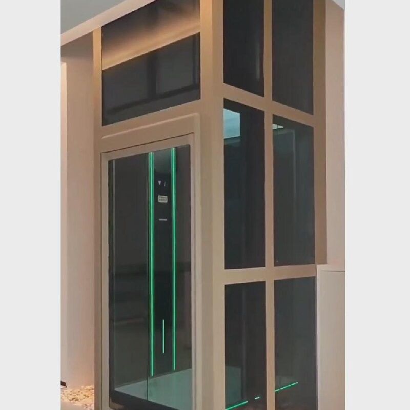 Swing Door Single Residential Traction Elevator / VVVF Control Home Elevator