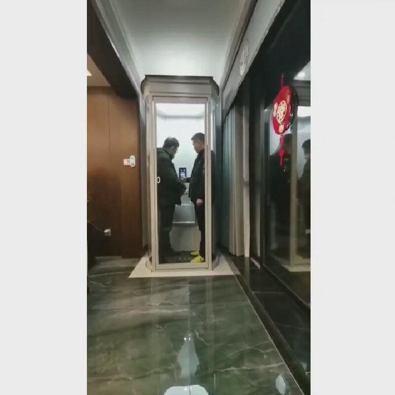 500kg-1000Kgs Kapsul Lift Untuk Rumah Pusat Pembukaan 0.25m/S-0.4m/S Kecepatan