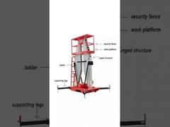 Lift Aluminium Portable Hydraulic Double Mast Lift Luar Ruang Lift Tangga Lift